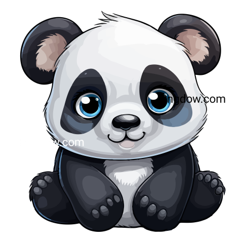 Cute panda transparent background image