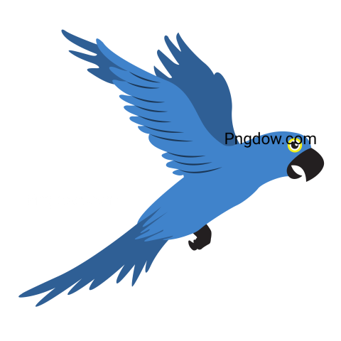 Parrot Blue Flying Isolated Icon