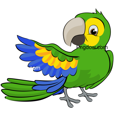 Cartoon Parrot Mascot, transparent background