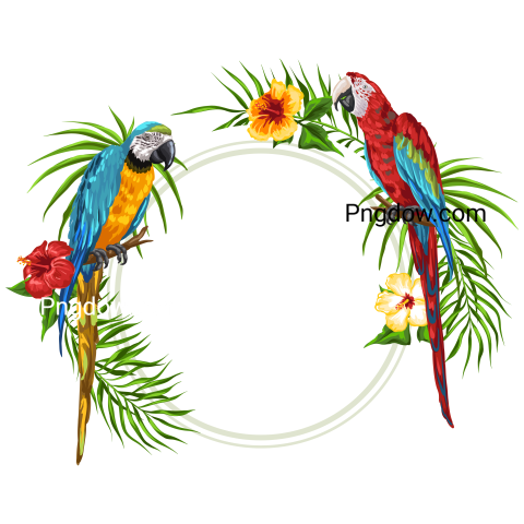 Tropical Background with Parrots