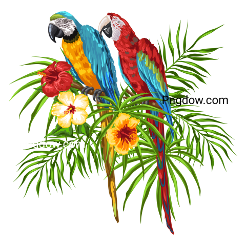 Illustration of Macaw Parrots