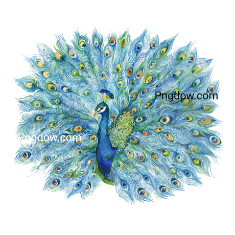 Peacock watercolor illustration