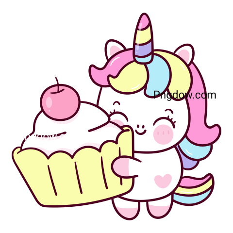 Cute unicorn and cupcake yummy food