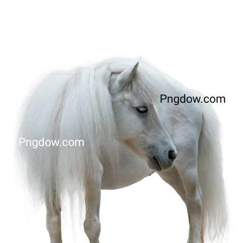 White Horse Isolated on White Background