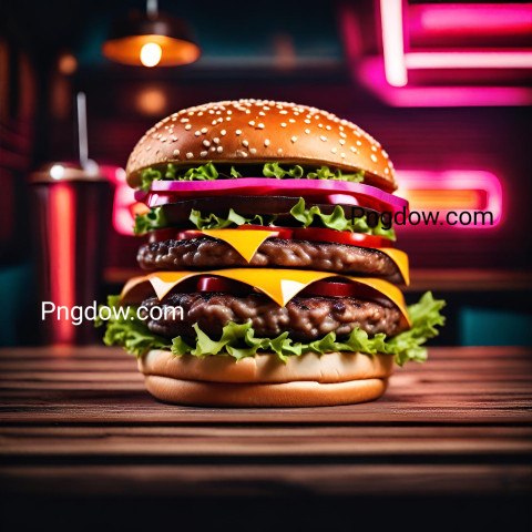 Download Free High Resolution Images of Delicious Hamburgers on Wooden Tables