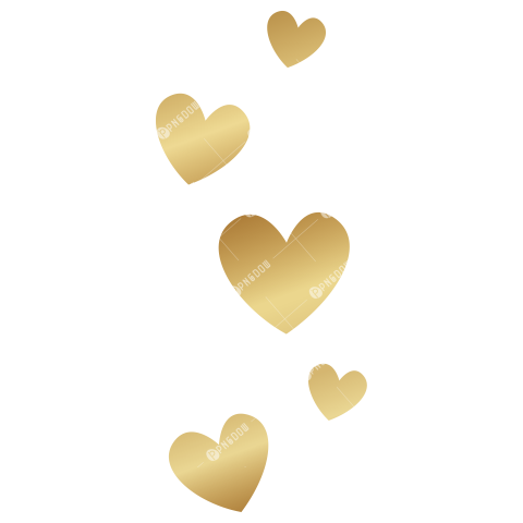 Isolated Gold Hearts Vector Design