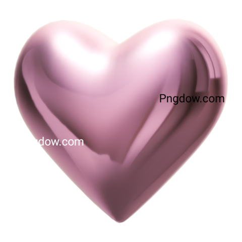 3D Pink Heart transparent background