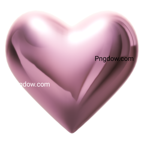 3D Pink Heart transparent background for Free