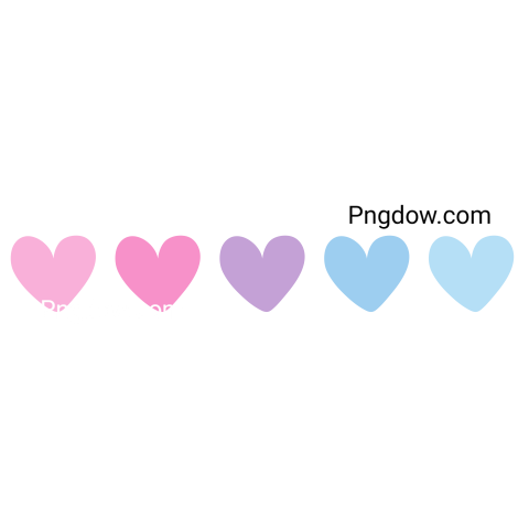 Hearts in pastel colors