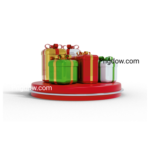 3D Christmas Gifts, transparent background