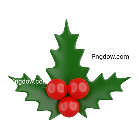 Christmas leaf isolated 3d render