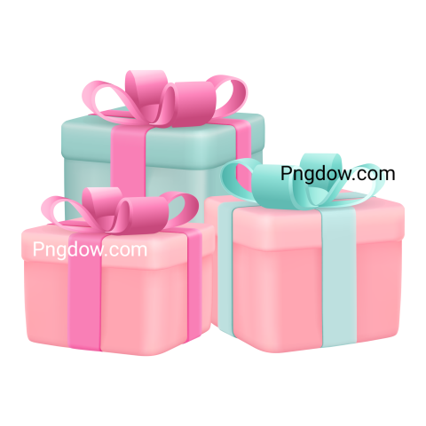 3D Gift Boxes transparent background