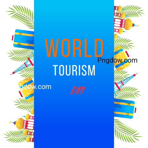 World tourism day text Png transparent background