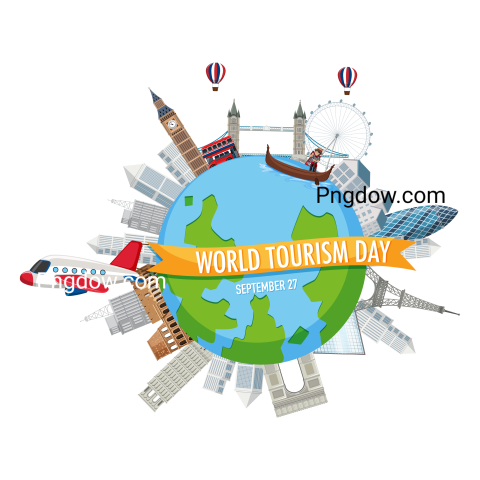 World tourism day symbol transparent background