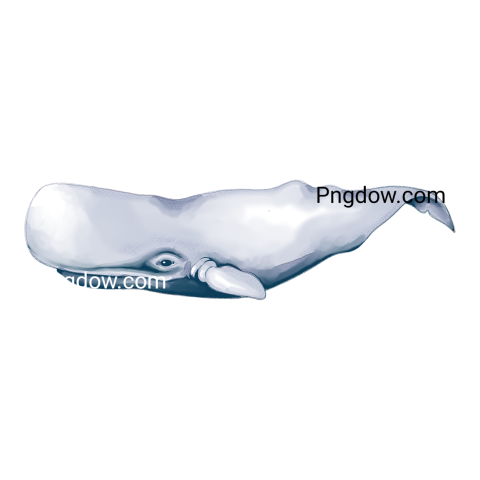 Watercolor Sperm Whale, transparent background