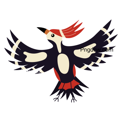 Flying Woodpecker Illustration