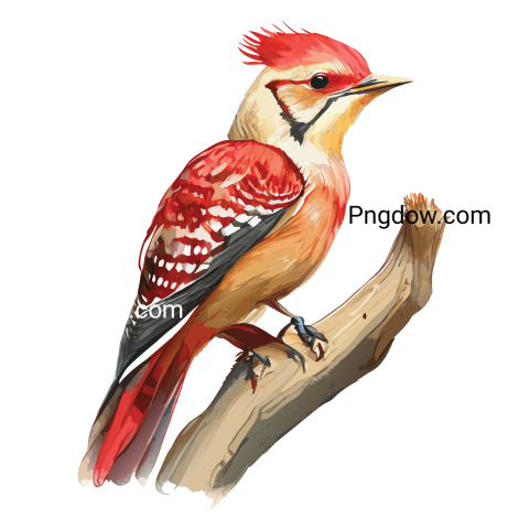 Watercolor red bellied woodpecker