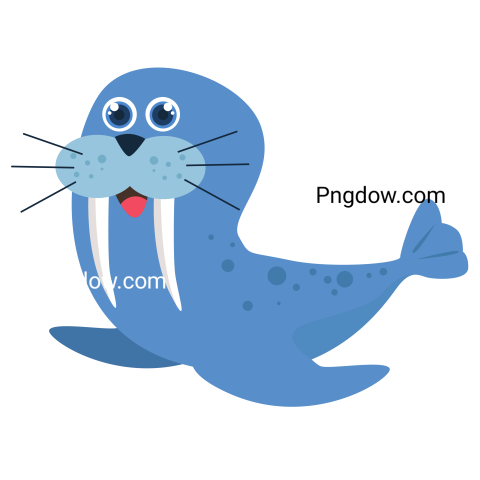 Cute Walrus Character, transparent background