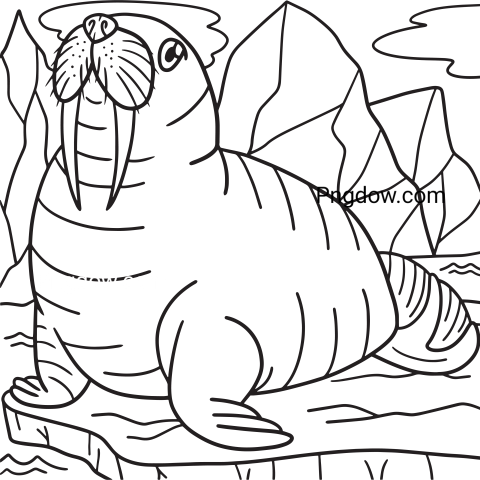 Walrus Coloring Page for Kids