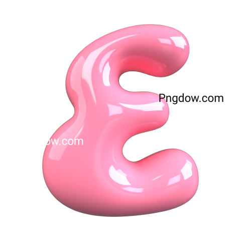 Pink 3D Bubble Gum Uppercase LetterE