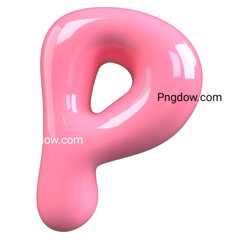 Pink 3D Bubble Gum Uppercase Letter P