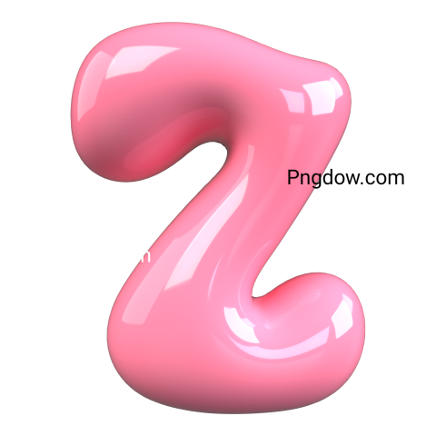 Pink 3D Bubble Gum Uppercase Letter Z