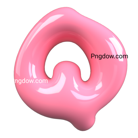 Pink 3D Bubble Gum Uppercase Letter Q