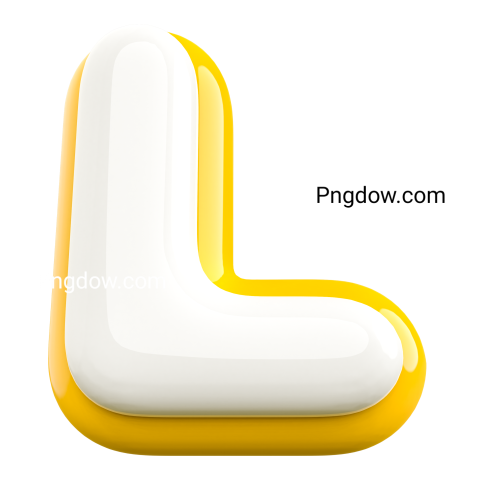 3D Letter L , 3D White Letter Element