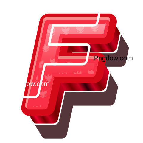3D Red Bold Indonesia Letter F
