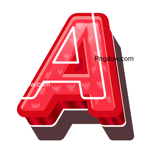 3D Red Bold Indonesia Letter A