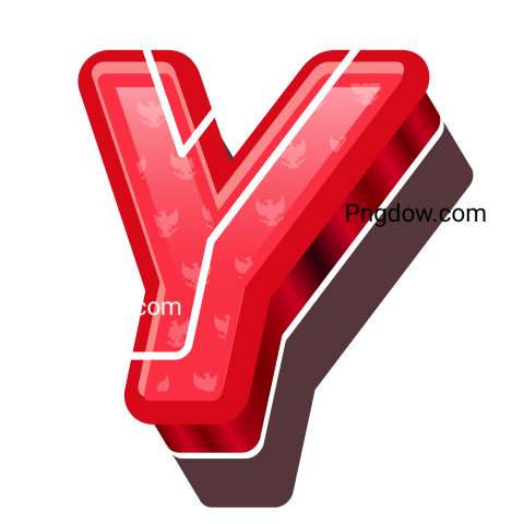 3D Red Bold Indonesia Letter Y