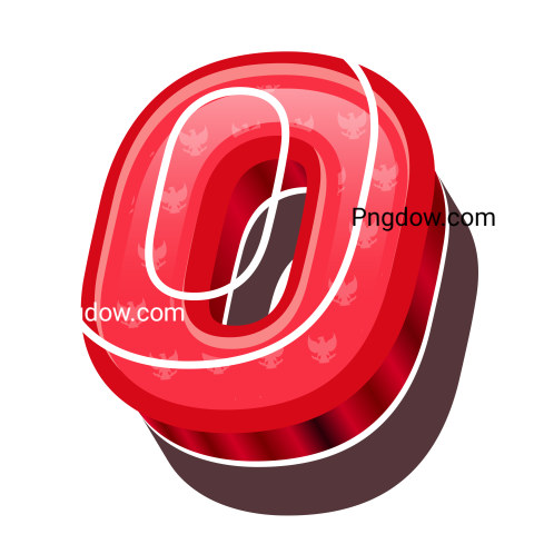 3D Red Bold Indonesia Letter O