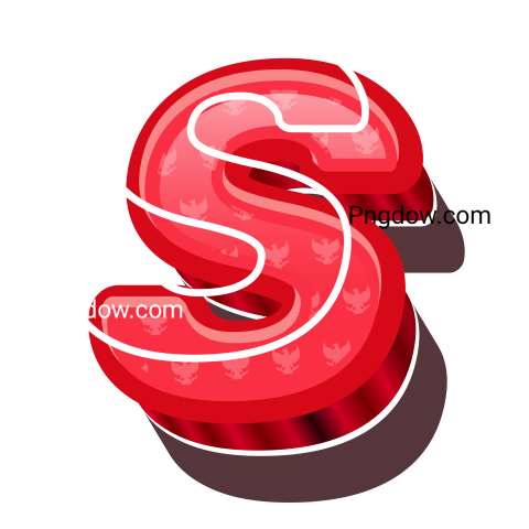 3D Red Bold Indonesia Letter S