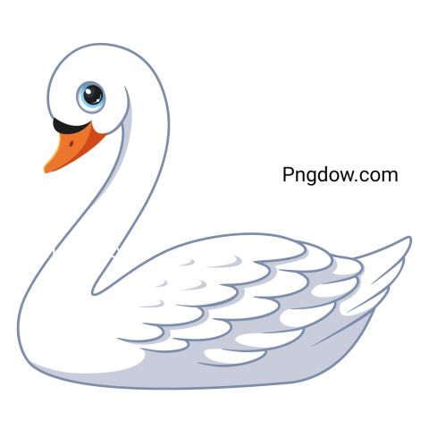 Bird White Swan Cartoon Illustration free image