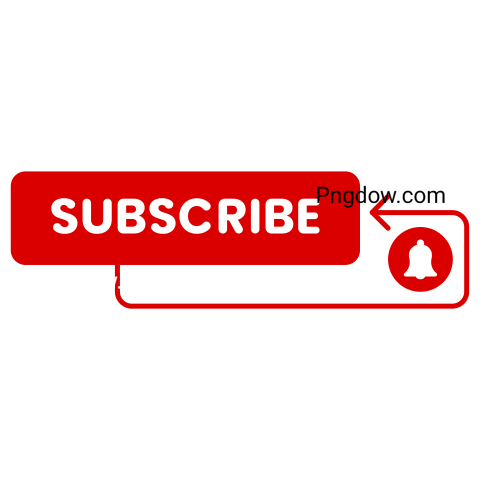 Modern Red Button Subscribe image Png