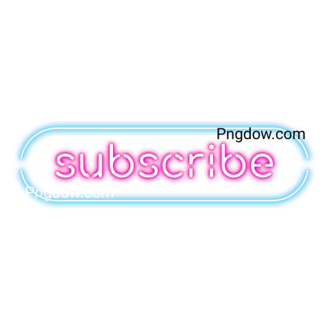 Subscribe Button Neon, transparent background