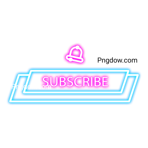 Subscribe Button Neon transparent background