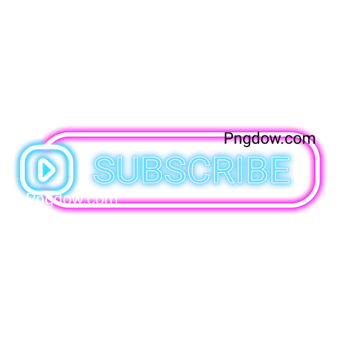 Subscribe Neon Glow Label, transparent background