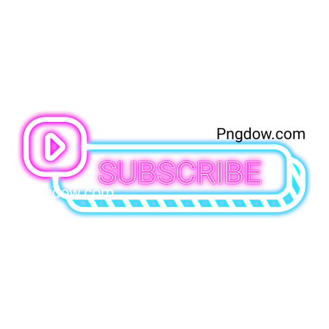 Subscribe Neon Glow Label transparent background png free download