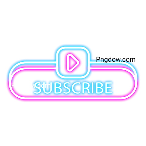 Subscribe Button Neon, transparent background free