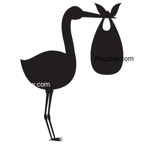 Cartoon Stork transparent background