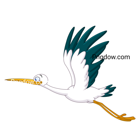 Stork Flying transparent background
