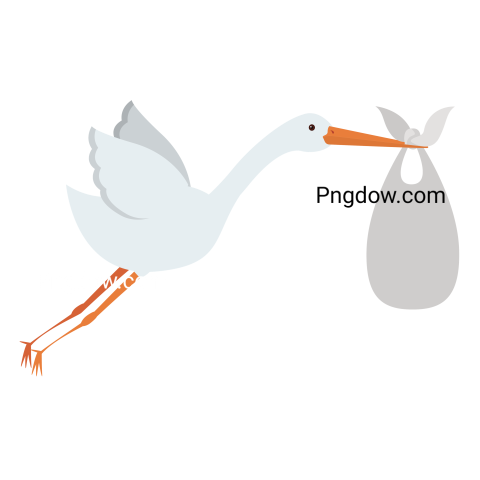 Cartoon Stork Icon transparent background
