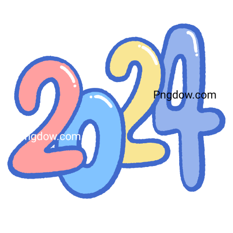 2024 color new year doodle element