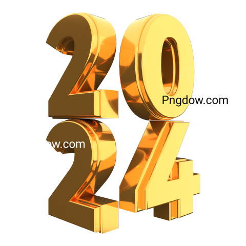 New Year 2024 transparent background