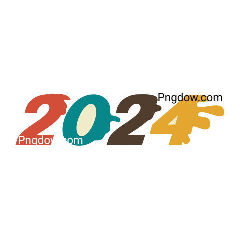 2024 New Year Colorful, Png image