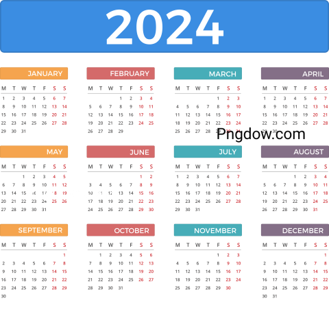 2024 Calendar transparent background