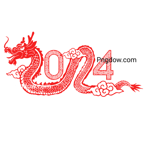 2024 Dragon Year Lettering Illustration