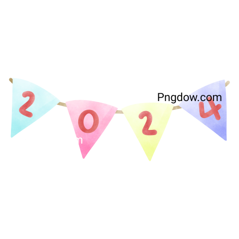 Party flag happy new year 2024 element illustration