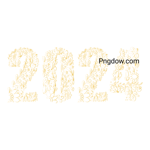 New year 2024 text typography